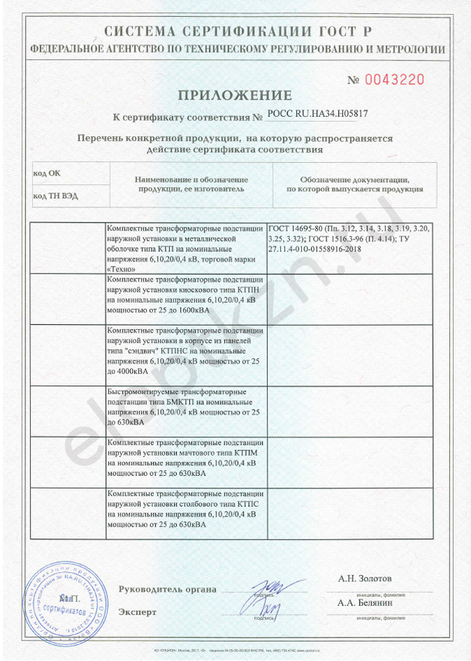 Сертификат соответствия КТП-6,10,20 (страница 2)